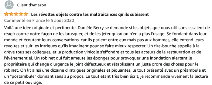 Commentaire de michel sur la revolte des objets tome 1